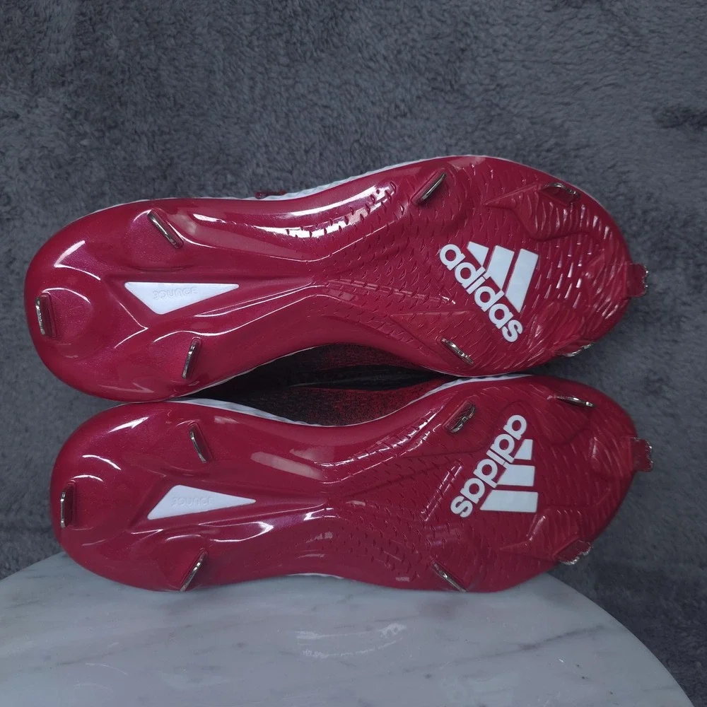 Adidas Metal Baseball Cleats Shoes Mens 7.5 Team Red Black Bounce G28254